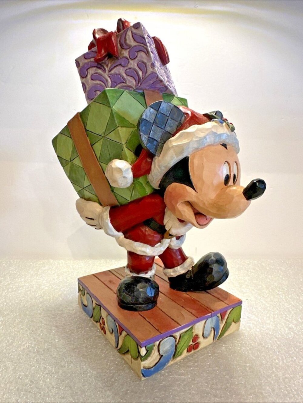 Disney Traditions Christmas Figurine "Here Comes Old St Mick" Mickey Mouse 9"